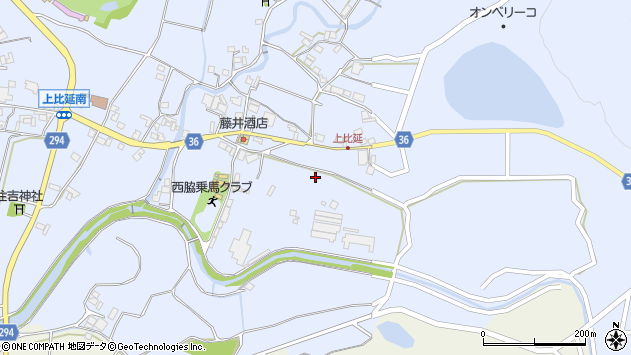 〒677-0039 兵庫県西脇市上比延町の地図