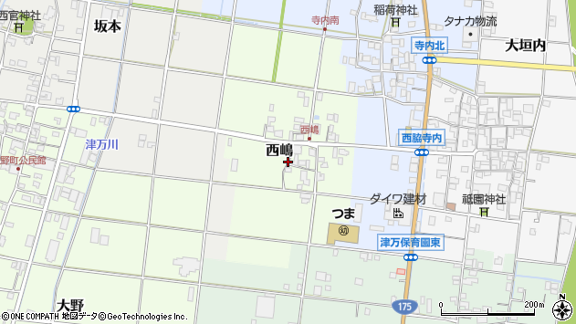〒677-0023 兵庫県西脇市西嶋の地図