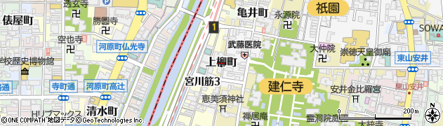 京都府京都市東山区上柳町周辺の地図