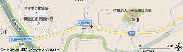 愛知県岡崎市真福寺町（神田）周辺の地図