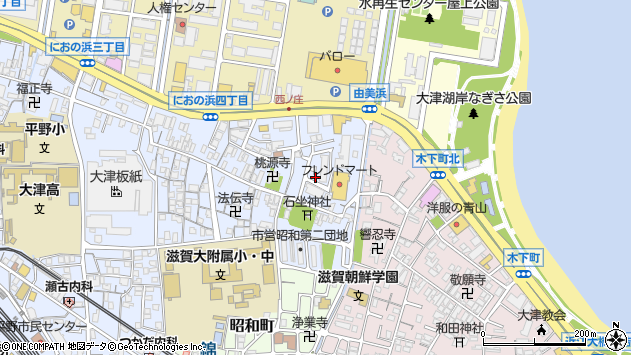 〒520-0818 滋賀県大津市西の庄の地図