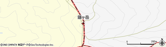 鎌ケ岳周辺の地図