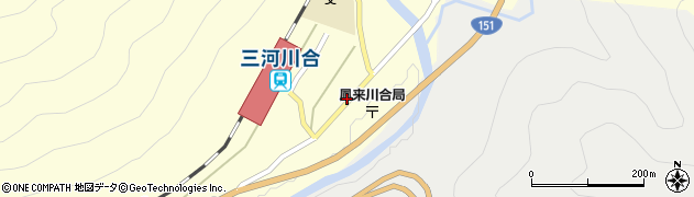 愛知県新城市川合内貝津周辺の地図