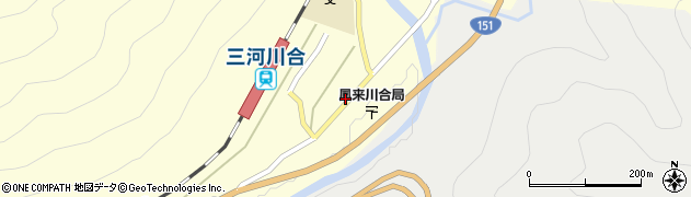 愛知県新城市川合（内貝津）周辺の地図