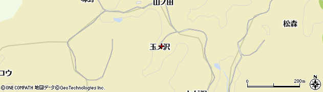 愛知県岡崎市米河内町（玉ノ沢）周辺の地図