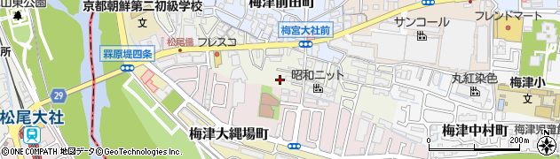 京都府京都市右京区梅津中倉町周辺の地図