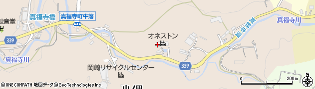 愛知県岡崎市真福寺町（牛落）周辺の地図