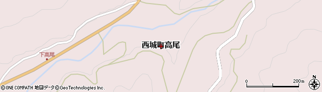 広島県庄原市西城町高尾周辺の地図