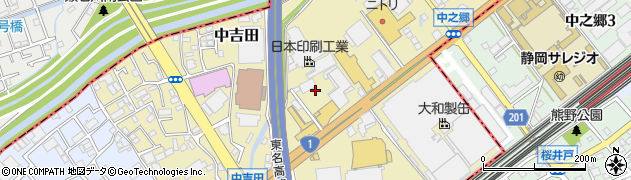 たろうず中吉田店周辺の地図