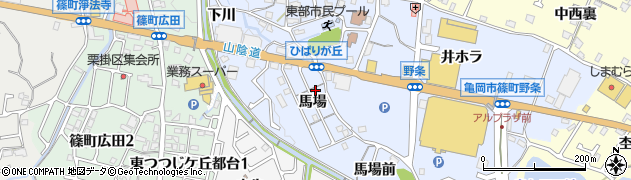 京都府亀岡市篠町野条馬場周辺の地図