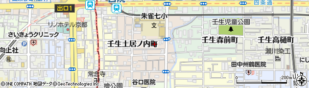 京都府京都市中京区壬生東土居ノ内町周辺の地図