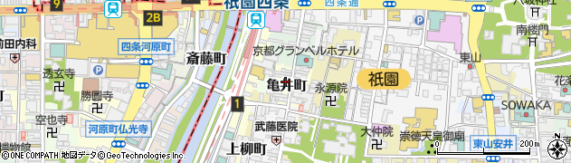 京都府京都市東山区亀井町周辺の地図