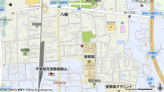 〒294-0047 千葉県館山市八幡の地図