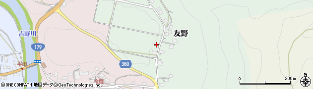 岡山県美作市友野周辺の地図
