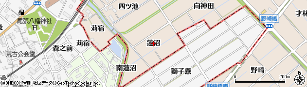 愛知県東海市養父町（蓮沼）周辺の地図