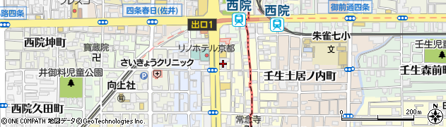 京都府京都市右京区西院三蔵町周辺の地図