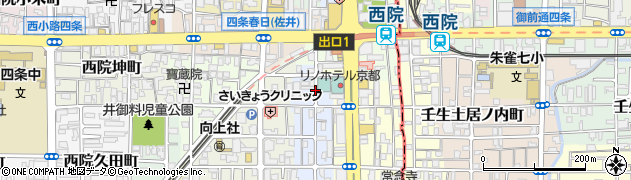 京都府京都市右京区西院西三蔵町周辺の地図