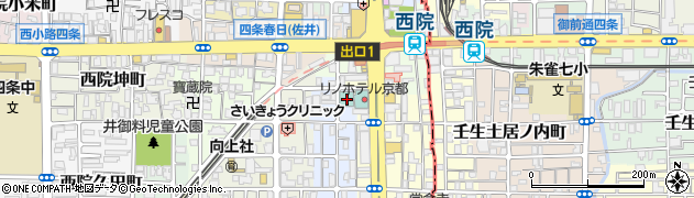 京都府京都市右京区西院西三蔵町17周辺の地図