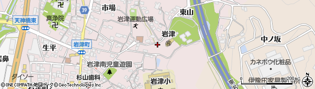愛知県岡崎市岩津町（東山）周辺の地図