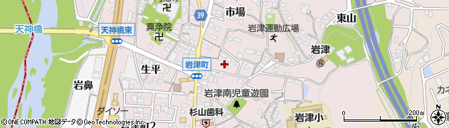 愛知県岡崎市岩津町（市場）周辺の地図