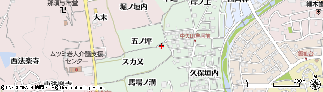 京都府亀岡市中矢田町（スカ又）周辺の地図
