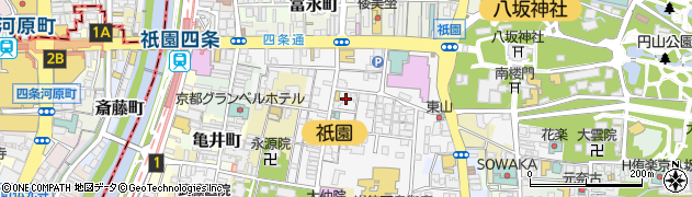 まんざら祇園店周辺の地図