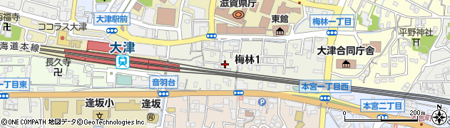 滋賀県大津市梅林周辺の地図