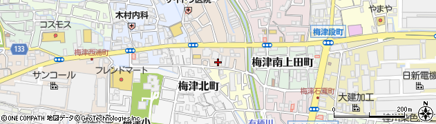 京都府京都市右京区梅津後藤町周辺の地図