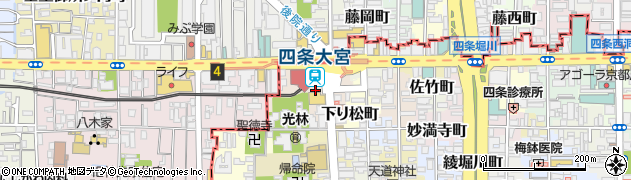 京都府京都市下京区四条大宮町周辺の地図