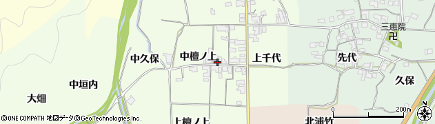 京都府亀岡市曽我部町西条中檀ノ上周辺の地図