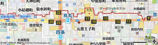 ファミリーマート四条高倉店周辺の地図