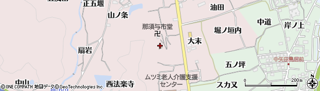 京都府亀岡市下矢田町（東法楽寺）周辺の地図