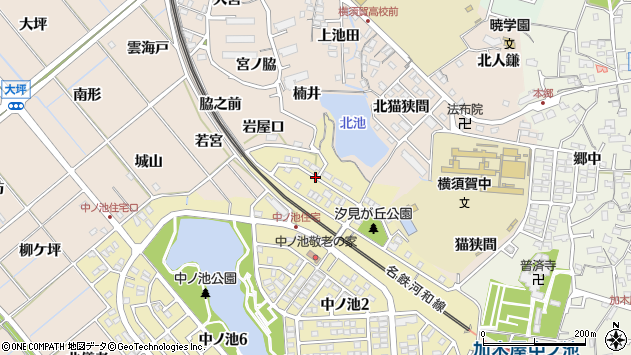 〒477-0033 愛知県東海市中ノ池の地図