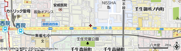 ローソン四条中新道店周辺の地図