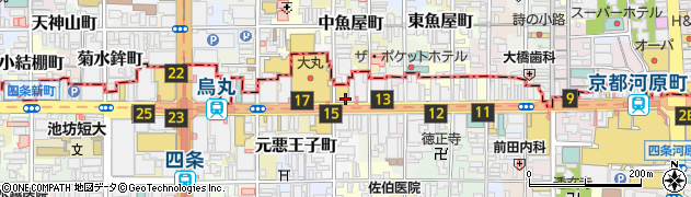 京都府京都市下京区立売中之町周辺の地図