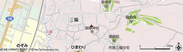 静岡県伊豆の国市三福周辺の地図