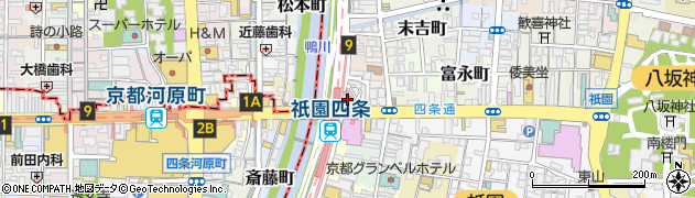株式会社志津屋　京阪祇園四条店周辺の地図
