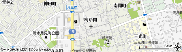 静岡県静岡市清水区梅が岡周辺の地図