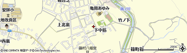 京都府亀岡市篠町篠（下中筋）周辺の地図