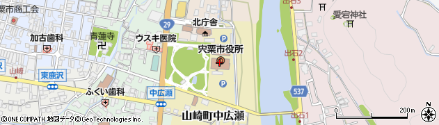 兵庫県宍粟市周辺の地図