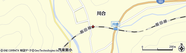 愛知県新城市川合（上貝津）周辺の地図