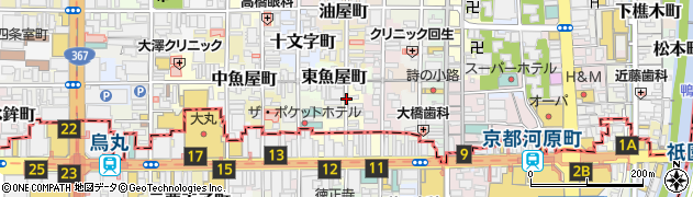 京都府京都市中京区西大文字町周辺の地図