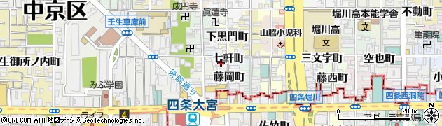 京都府京都市中京区七軒町周辺の地図