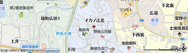 京都府亀岡市篠町野条イカノ辻北58周辺の地図