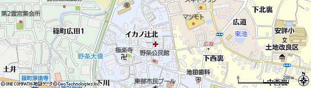 京都府亀岡市篠町野条イカノ辻北12周辺の地図