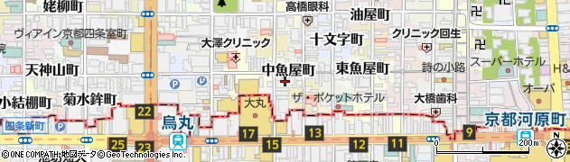 京都府京都市中京区中魚屋町周辺の地図