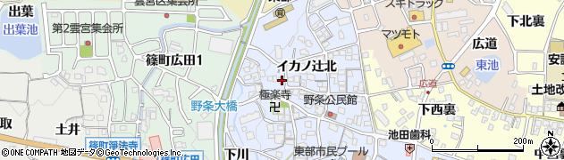 京都府亀岡市篠町野条イカノ辻北82周辺の地図