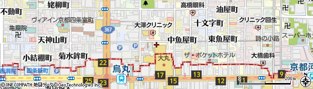 京都府京都市中京区西魚屋町周辺の地図