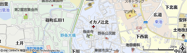 京都府亀岡市篠町野条イカノ辻北69周辺の地図