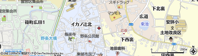 京都府亀岡市篠町野条イカノ辻北17周辺の地図
